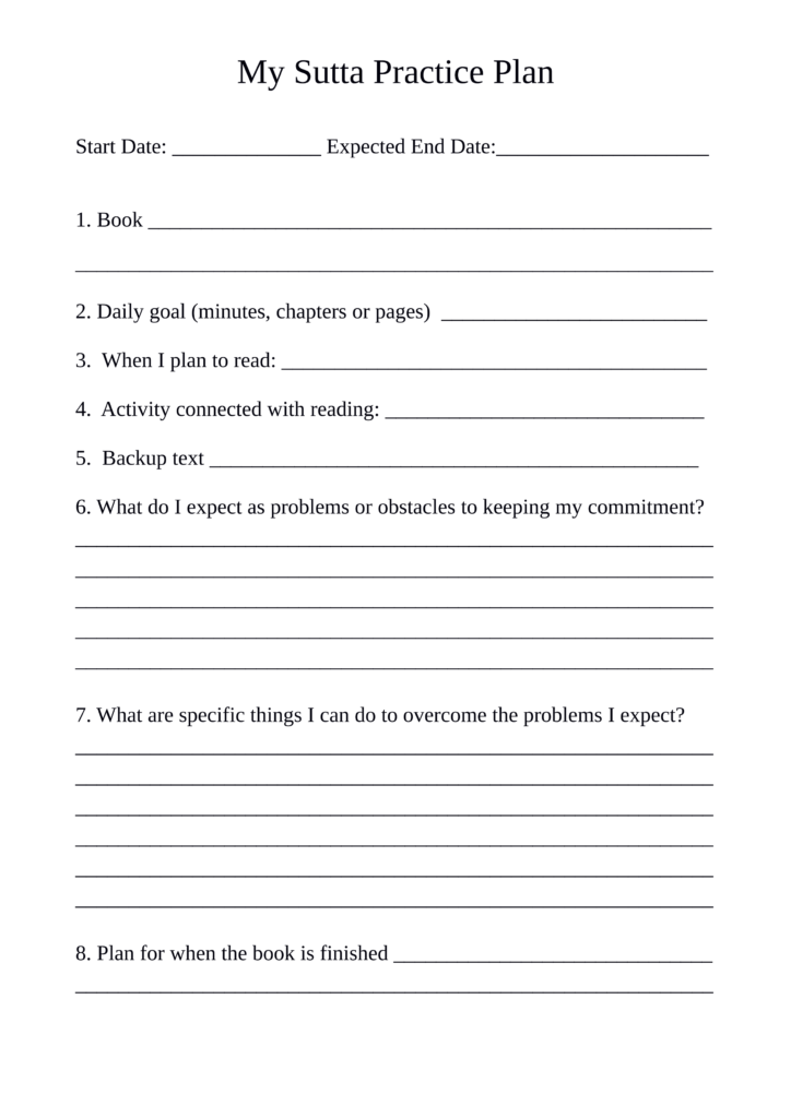 Make a Sutta Reading Practice Plan – Reading Faithfully