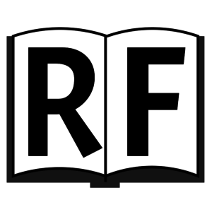 Black and white logo for ReadingFaithfully.org
